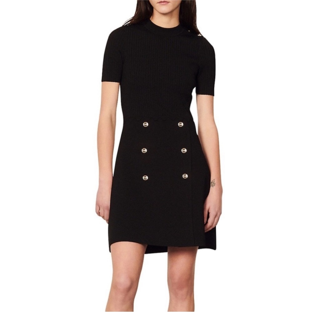 Sandro Alyssa Knit Fit & Flare Dress